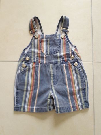 Salopette jeans courte - 6 mois