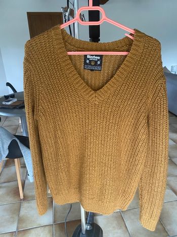 Pull grosse maille marron