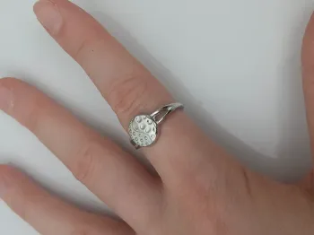 Bague argentée tendance en acier inoxydable