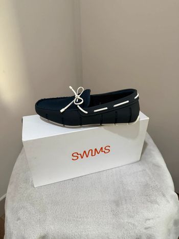 Swims - Mocassins, Bleu marine, blanche, Taille 40