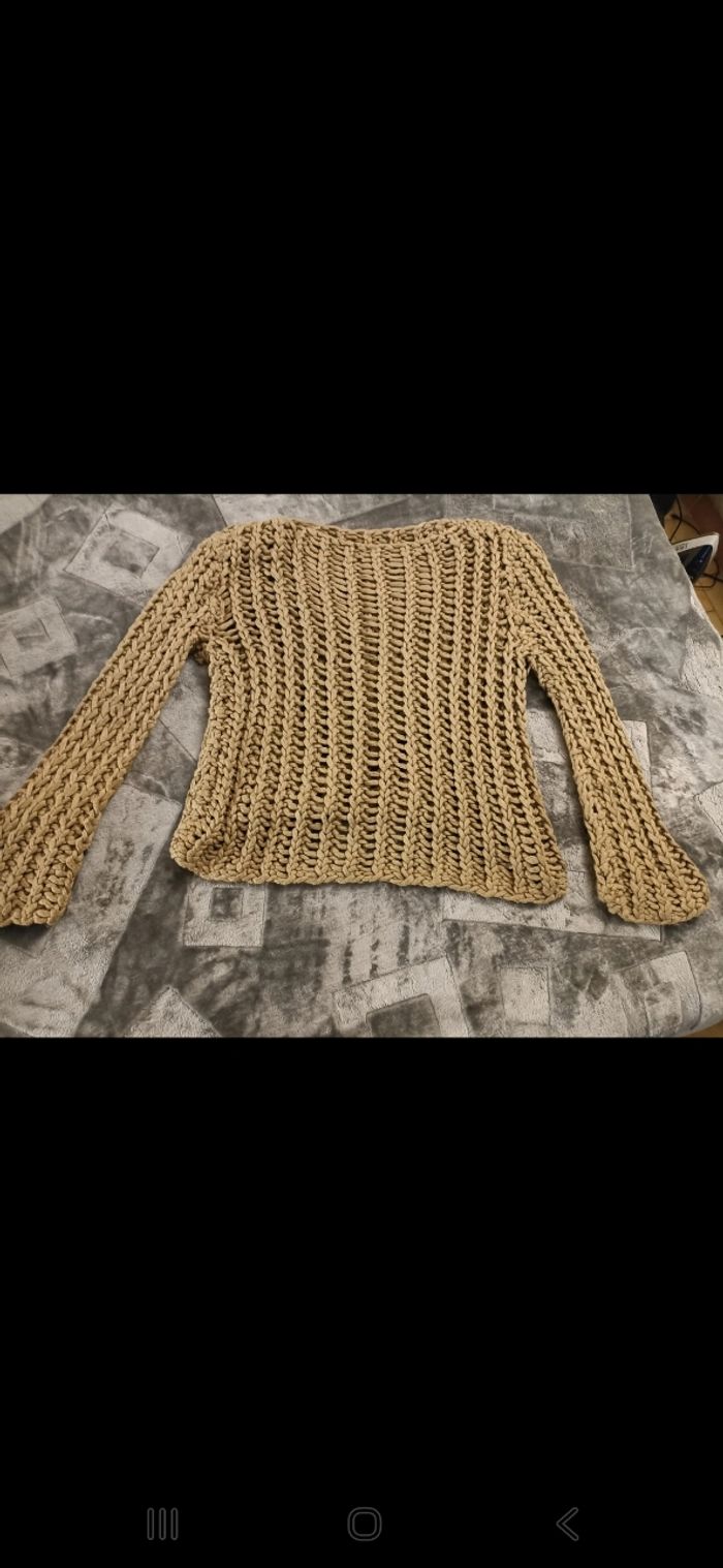 Beau pull en grosse laine ajourée - photo numéro 4