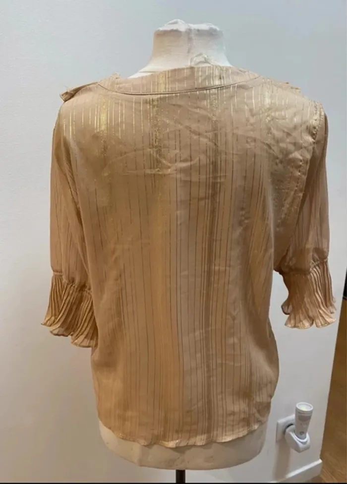 Superbe Blouse dorée neuve 🌸 M L 38 40 - photo numéro 5