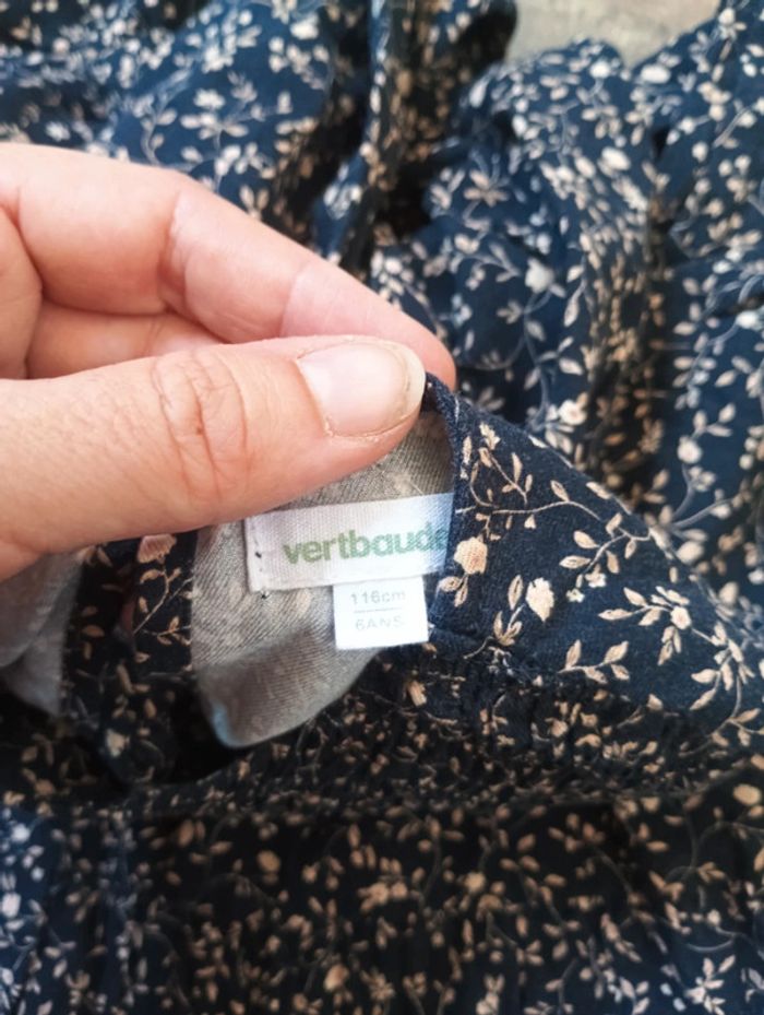 Robe manches longues Fille 6 ans Fleurs et Feuilles Vertbaudet - photo numéro 2