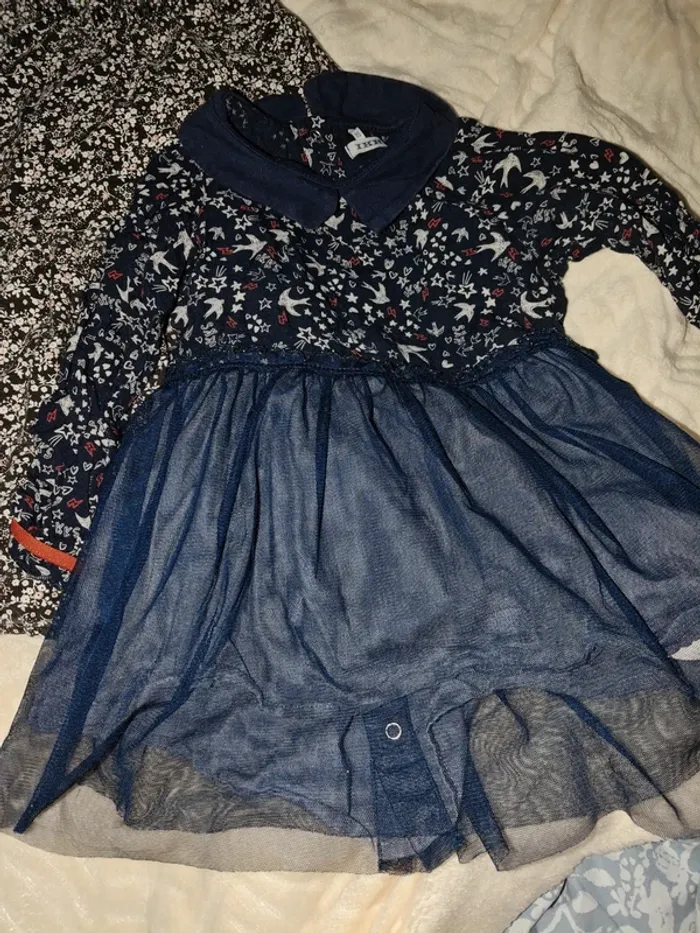 Lot de 2 robes IKKS 2 ans 86cm manches longues - photo numéro 2