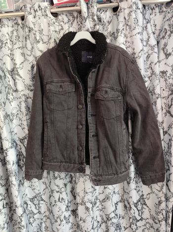 Veste noire en jean et doublure épaisse Homme taille S