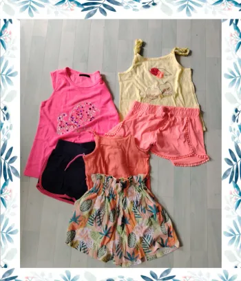 lot de 3 ensembles débardeurs + shorts 10 ans
