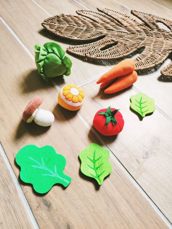 🥕 Dinette lot de divers aliments fruits et légumes en tissu- peluche - photo numéro 2