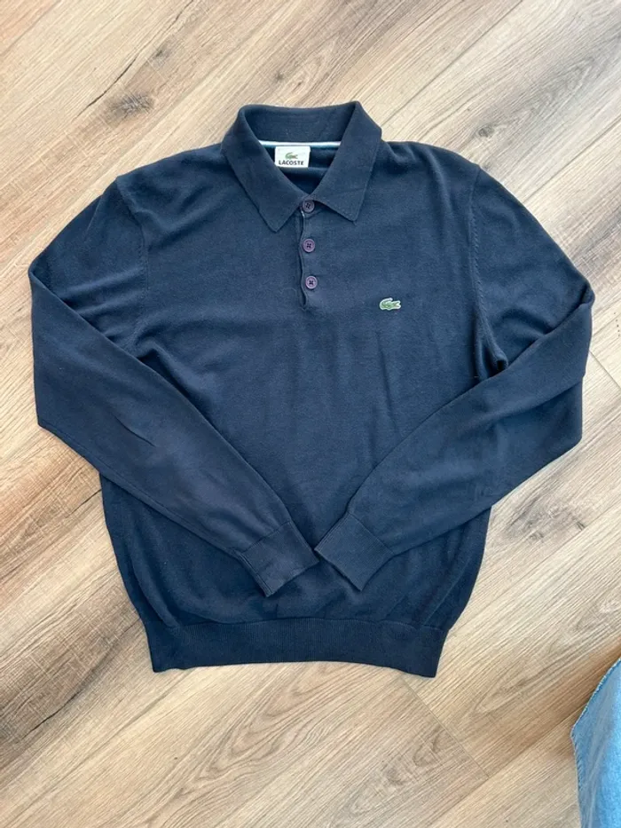 Polo homme Lacoste marine à boutons sweat homme Lacoste polo pull taille M taille L