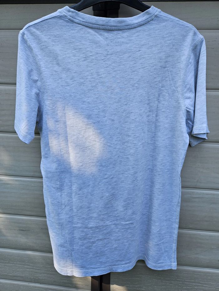 T-shirt à manches courtes homme - Taille M / 38 - Jack & Jones - Gris brodé bleu - photo numéro 3