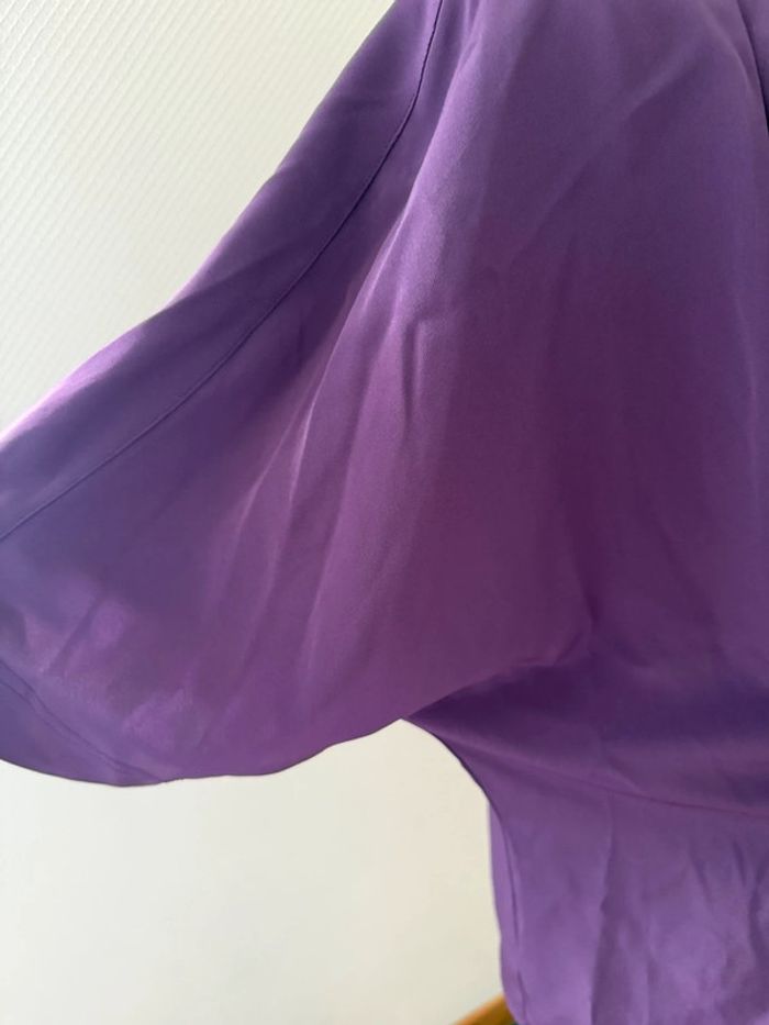 Blouse vintage prune en très bon état taille 42 fléses - photo numéro 6