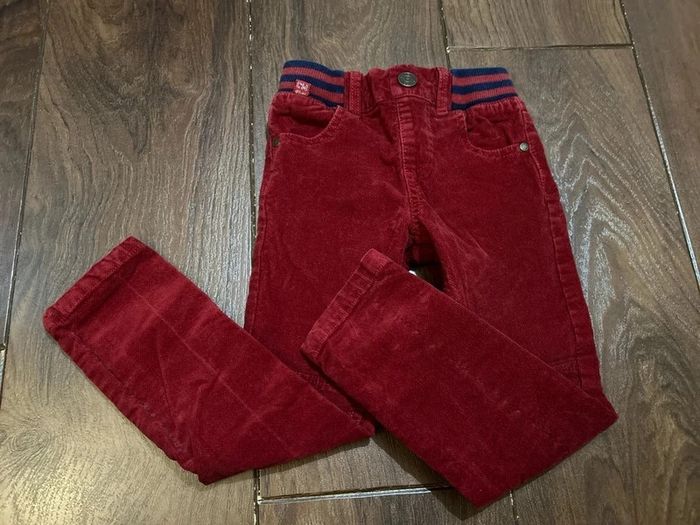 Pantalon en velours rouge sergent major 3 ans - photo numéro 2