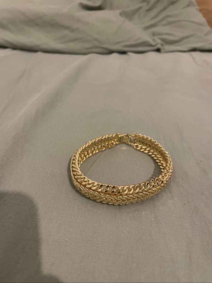 Bracelet chaîne doré – double rang