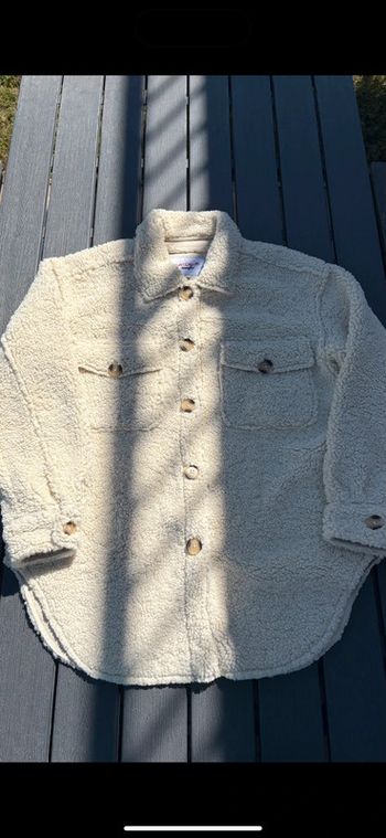 Veste chemise en laine synthétique beige crème Jennyfer taille M