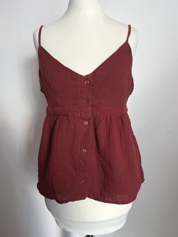 Top, débardeur bretelles ajustables bordeaux taille XL 100 % coton