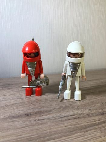 Lot de deux Playmobil ancien vintage figurine espace astronaute