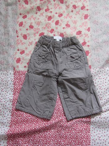 Pantalon toile marron/kaki 3 mois
