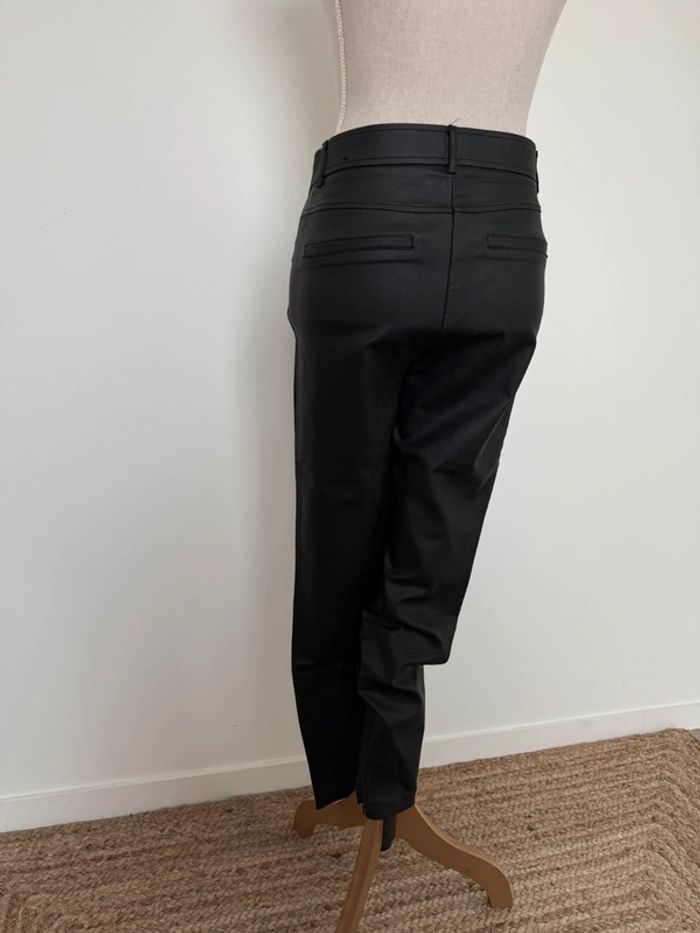 Pantalon legging zara noir enduit long L pantaloni pantalones Vloeiende Calças cuir skinny donna - photo numéro 3