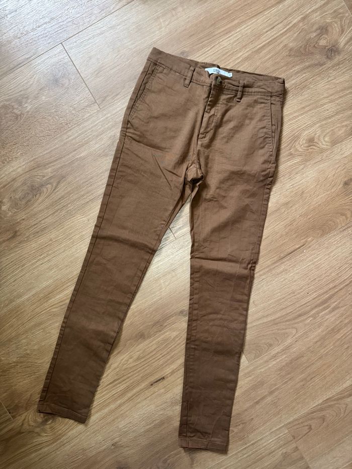 Pantalon Chino marron skinny - photo numéro 2
