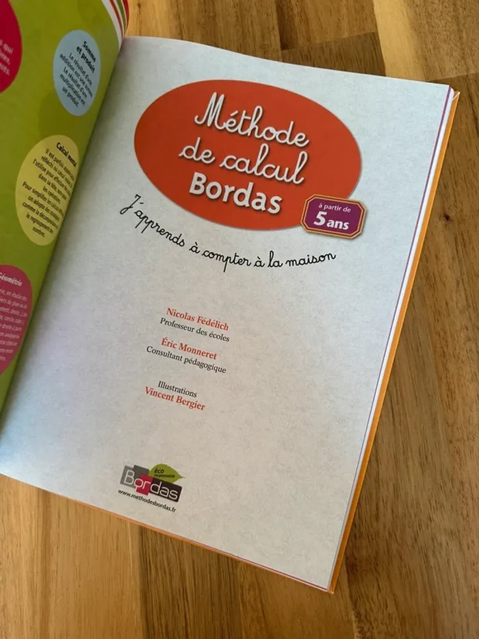 Livre méthode calcul bordas 5 ans - photo numéro 3