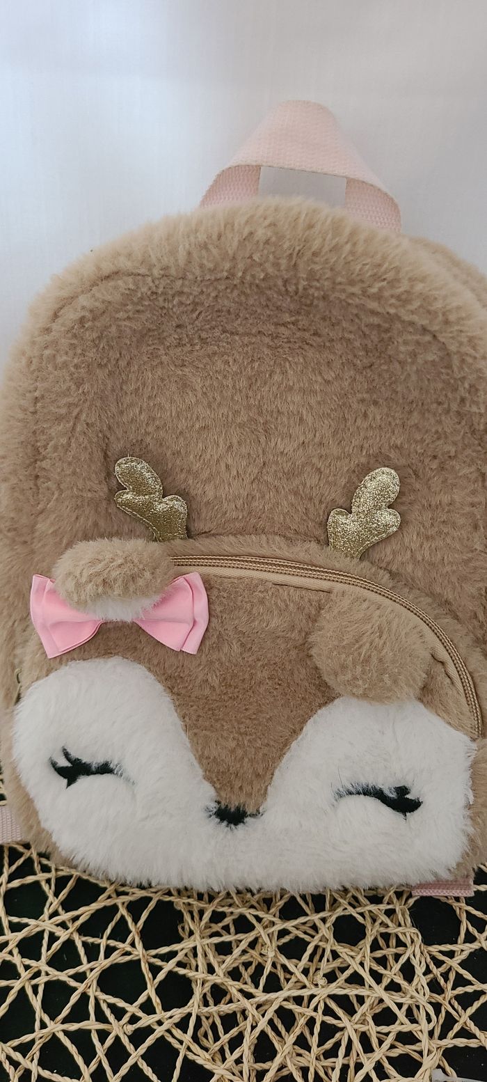 Petit sac à dos Claire's Club Furry Deer - Marron - photo numéro 3