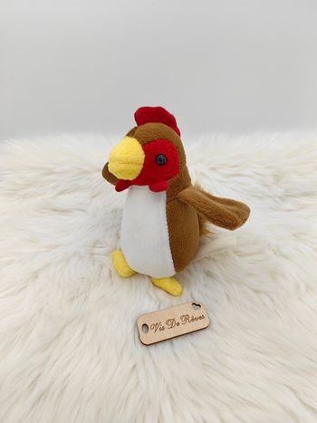 Doudou peluche Poule Coq 15 cm
