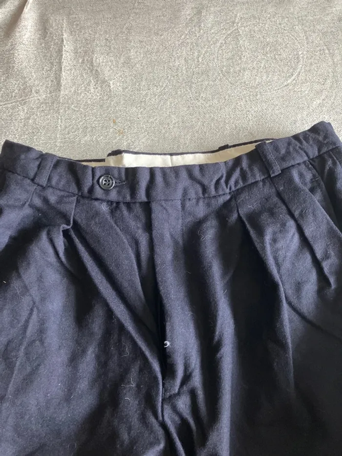Pantalon habillé Gianni Caporale bleu marine - T. 40 / L - 100% laine - photo numéro 3