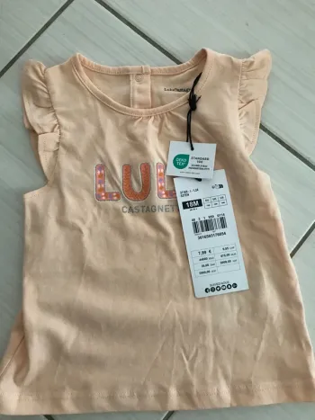 T shirt lulu castagnette neuf 18 mois fille