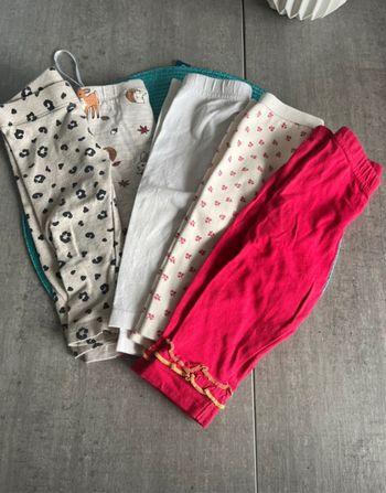 Lot de 5 leggings fille 6 mois