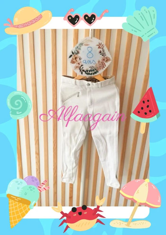 Pantalon blanc d'équitation 8ans