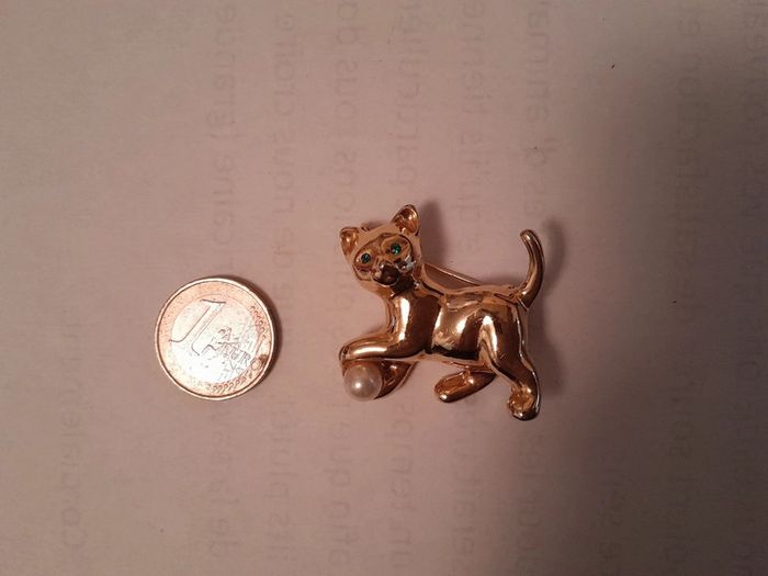 Sublime broche chat vintage authentique