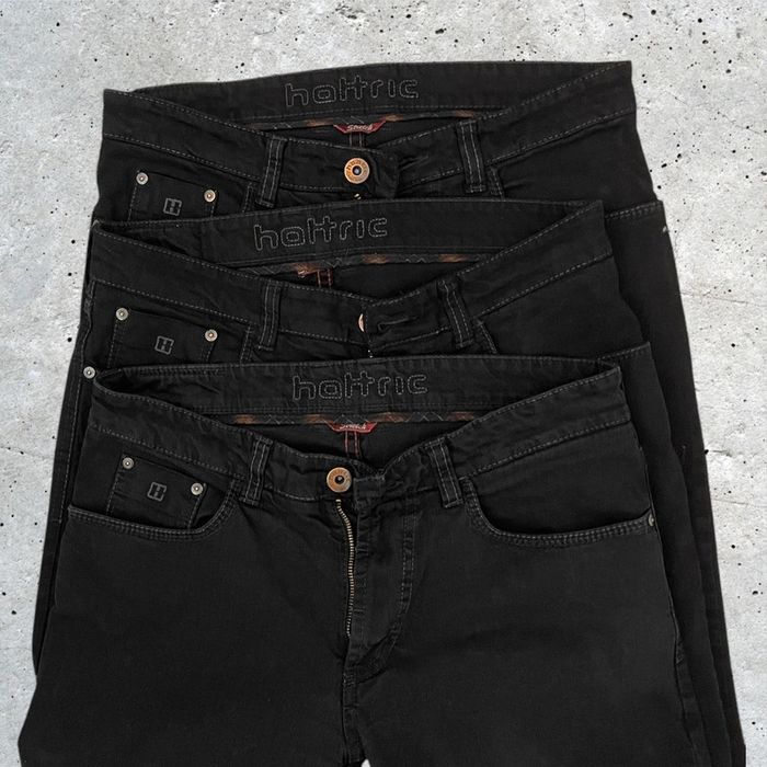 Lot de 3 Jeans homme en denim stretch noir Hattric – Coupe droite, Taille 32 - photo numéro 3