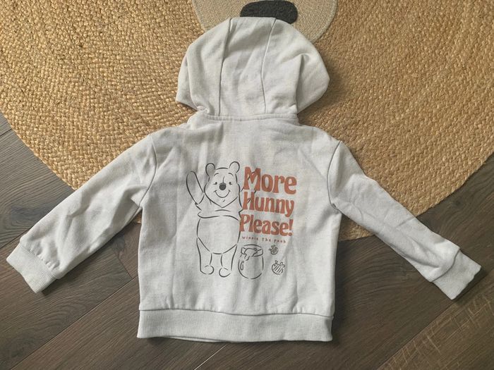 Sweat hoodie capuche zippé beige Disney Winnie l’ourson 24 mois 2 ans - photo numéro 3