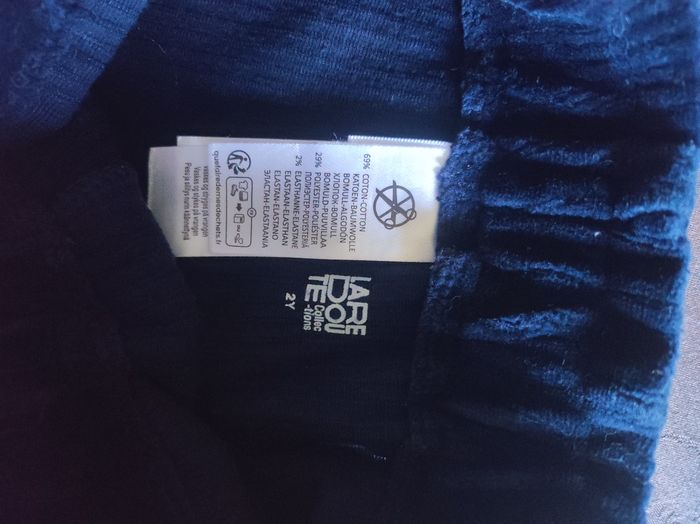 Pantalon bleu marine en velours côtelé 2 ans La redoute - photo numéro 3