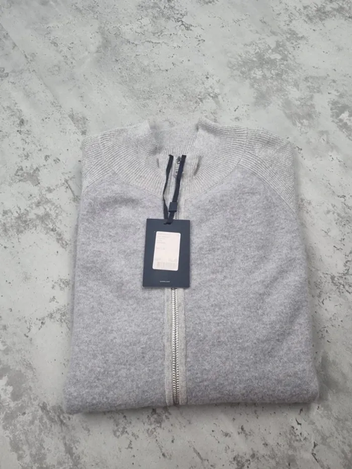 Gilet zippé Tommy Hilfiger gris – Taille M Hommes - photo numéro 2