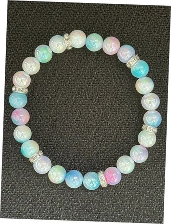 Bracelet multicolore et argenté en perles taille unique jamais porté