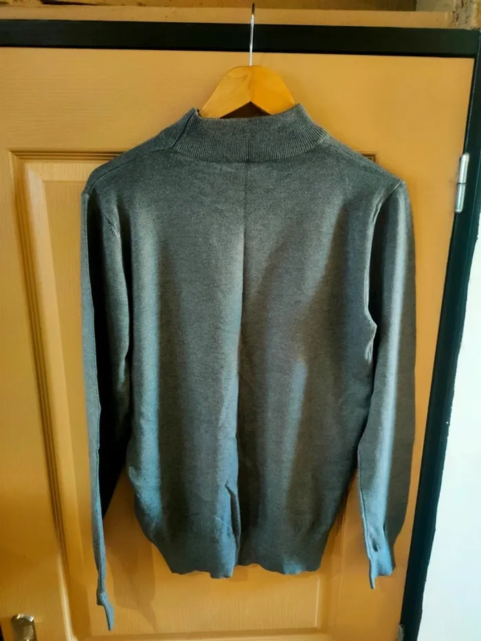 Pull homme gris col mao L tony moro NEUF - photo numéro 4