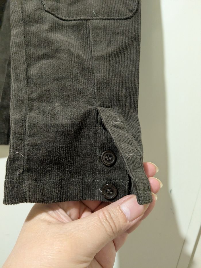 Magnifique veste Bleu comme gris en velours côtelé kaki. Taille 12 ans. - photo numéro 8