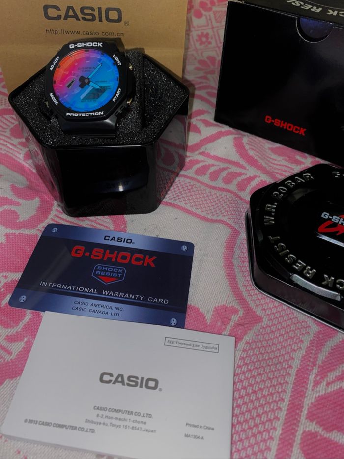 Montre G Shock noire multicolore - tendance été - photo numéro 2