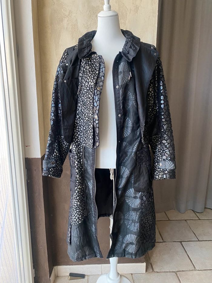 Manteau mi-long noir Fille des sables 44 - photo numéro 2
