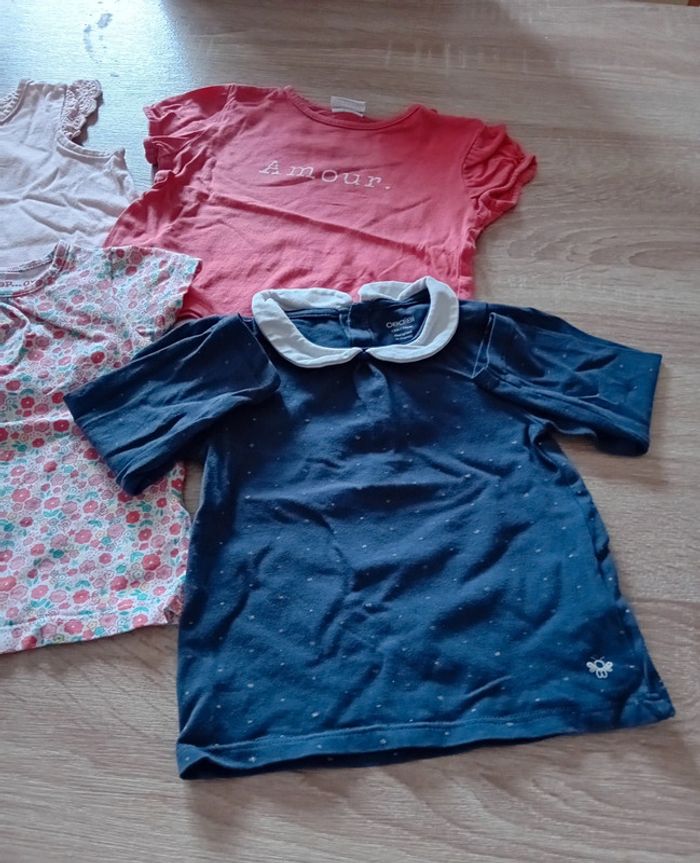 Lot 4 Tee-shirt fille 12 mois - photo numéro 2