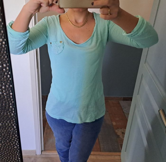 Tee shirt femmes couleur menthe Made In Italy M - photo numéro 5