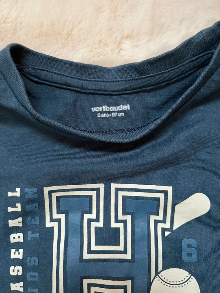 t-shirt marine motif baseball - Verbaudet 3 ans - photo numéro 3