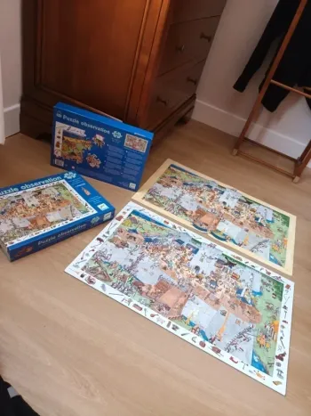 PUZZLE d'observation djeco chateau fort 100pièces garcon regarder mon dressing