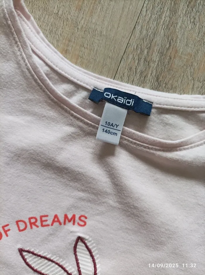 T shirt rose poudré 10 ans - photo numéro 2