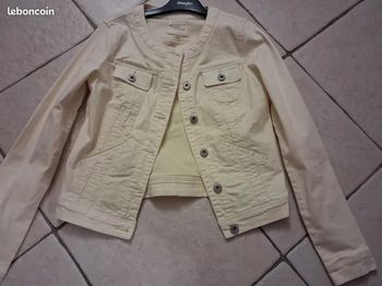 Veste courte en coton jaune 