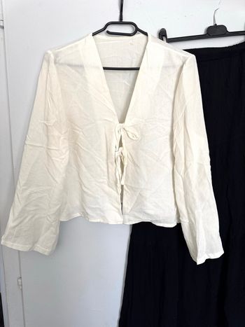 Blouse blanche manche longue taille L