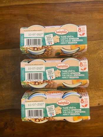 Lot de 3 pots baby bio 8 mois