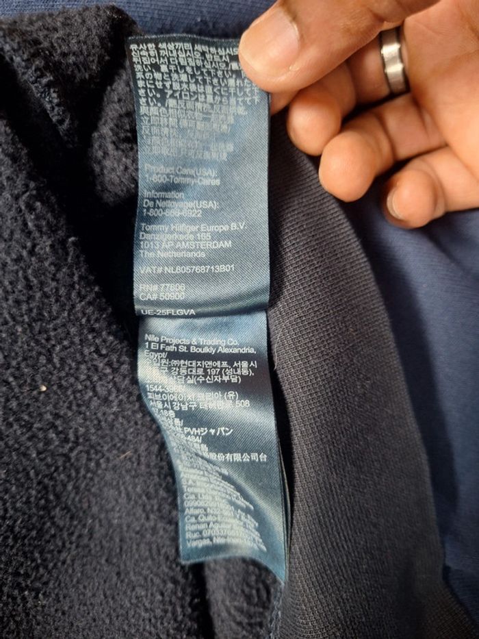 Sweat col rond / crewneck tommy hilfiger homme bleu foncé / taille M full broderie (472) - photo numéro 9