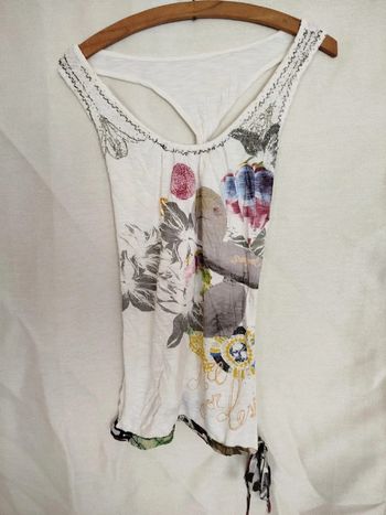 Top Desigual femme S bohème chic imprimé fleuri été léger original tendance
 Teeshirt Desigual
