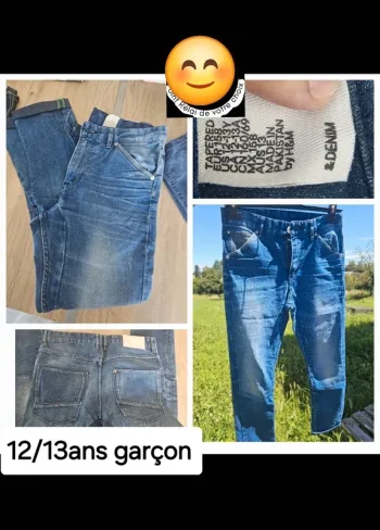 Jean garçon 12 13 ans bleu h&m